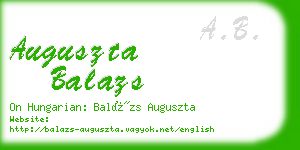 auguszta balazs business card